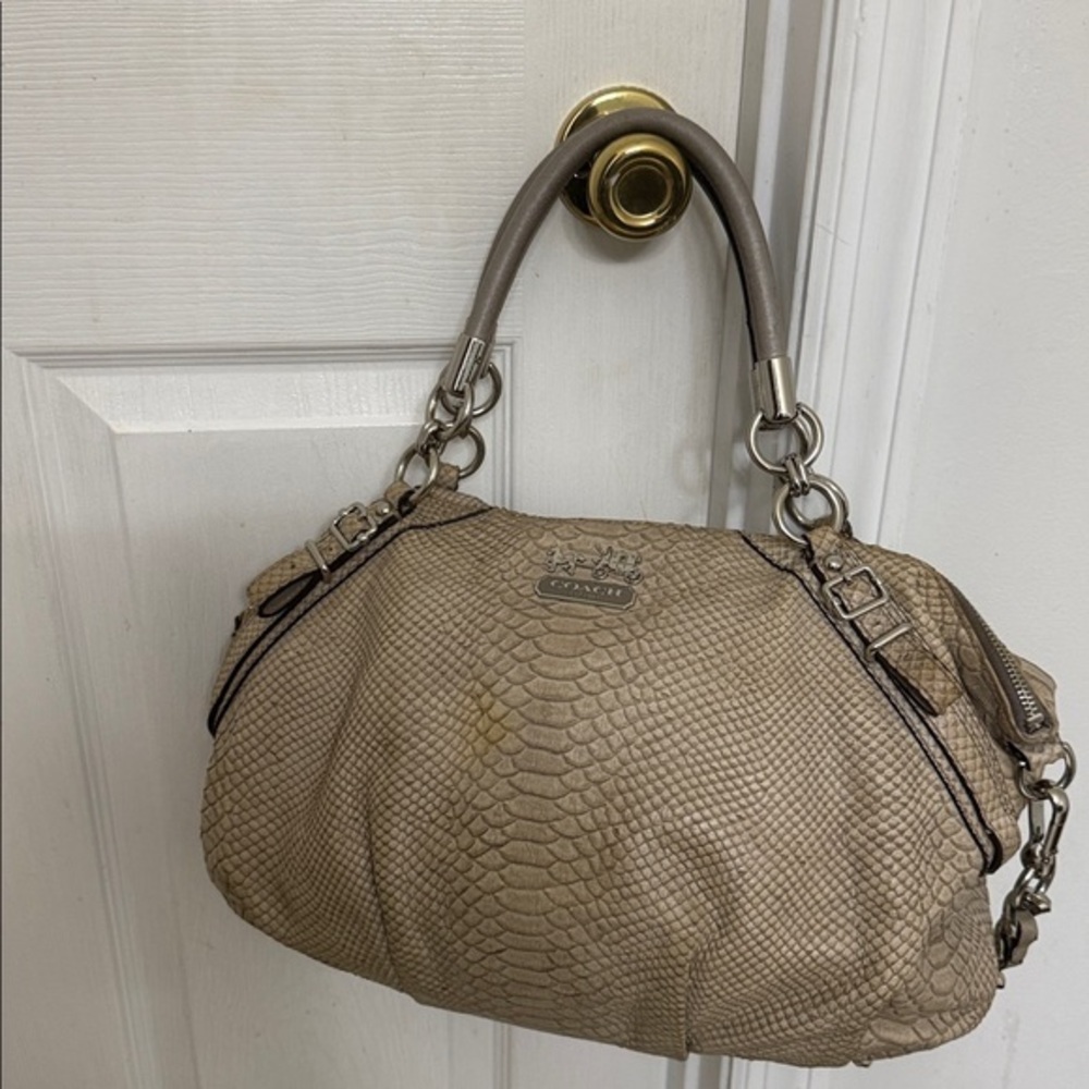 Coach Madison Sophia satchel with an embossed python texture